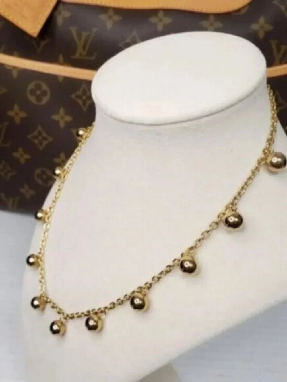 Gold-Plated Necklace with Authentic Louis Vuitton Padlock